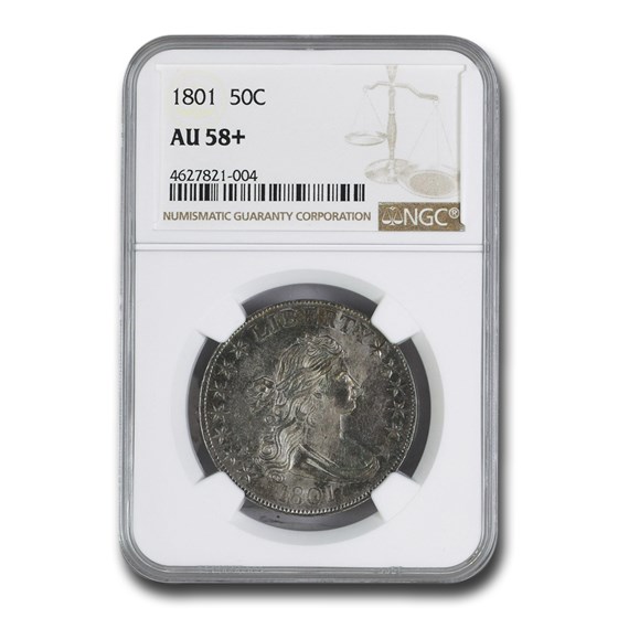 1801 Draped Bust Half Dollar AU-58+ NGC 1801 Draped Bust Half Dollar AU-58+ NGC